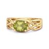 Peridot Celtic Woven Band Ring - Sterling Silver Gold Vermeil