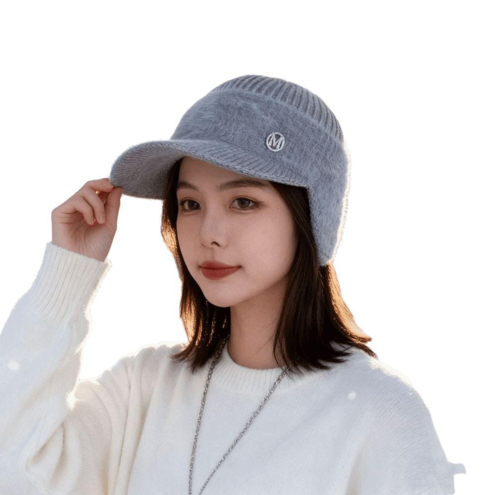 Warm Winter Hat Thickened Baseball Cap Casual Knitted Hat for Women