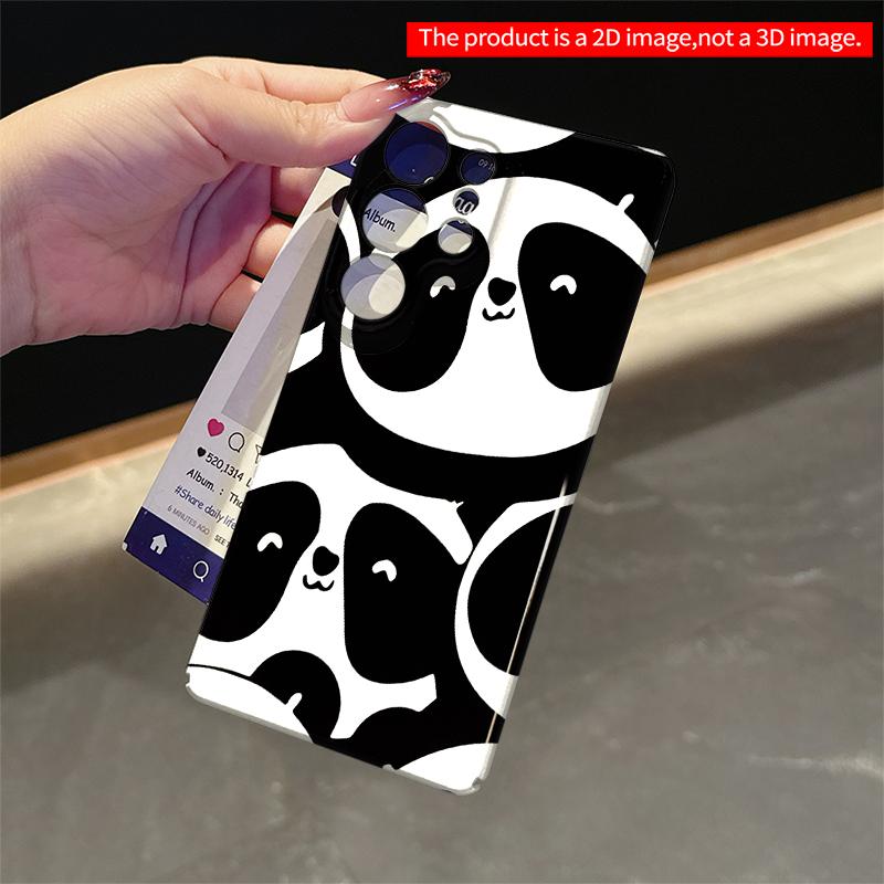 2DFlat Samsung phone case Panda Faces Pattern Phone Case Applicable to Galaxy S22 S23 S24 S25ULTRA S26 A12 A13 A14 A15 A16