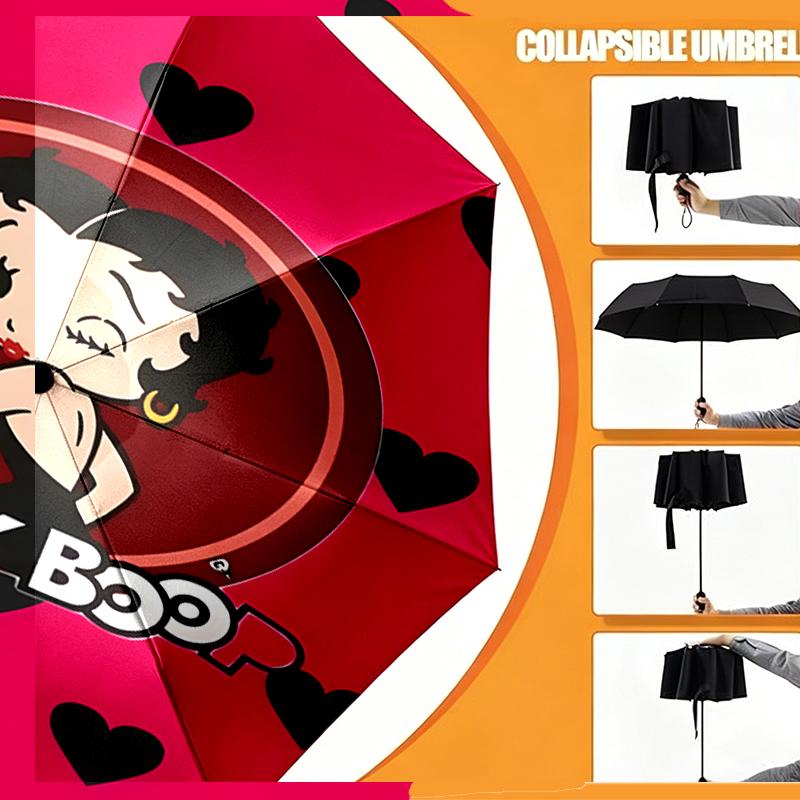 doll Print Umbrella Automatic Opening/ Closing - Portable Foldable Design - Daily use for Travel/Outdoor - Gift for Birthday