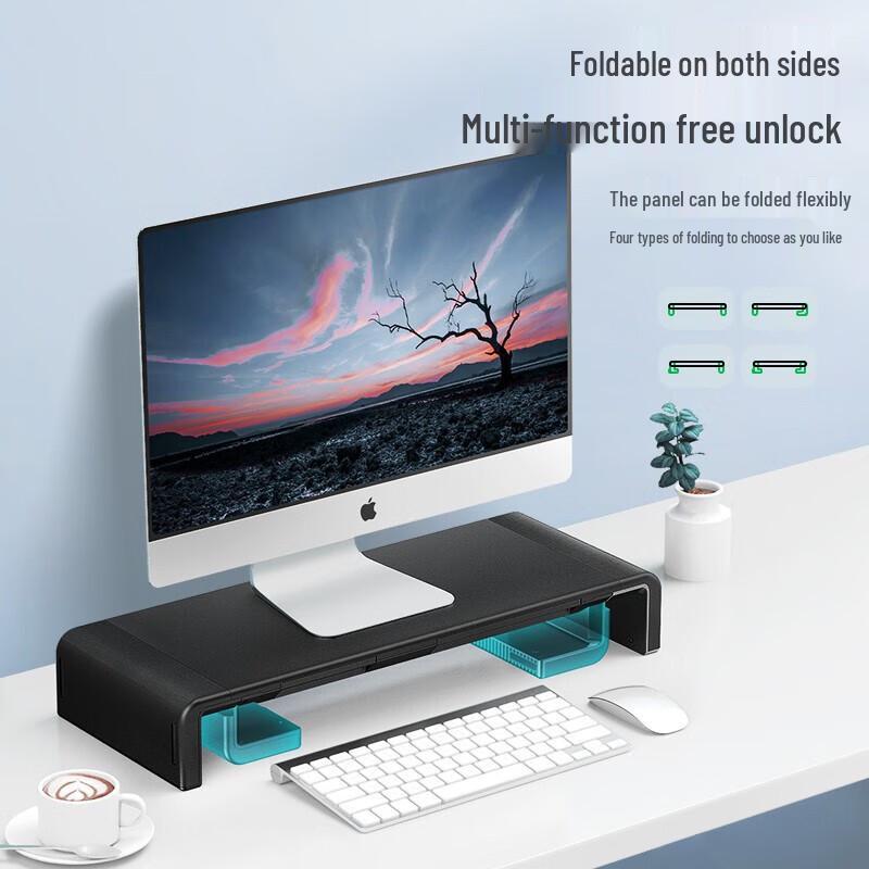 Llano Adjustable Monitor Riser Stand with Storage Drawer