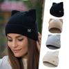 Autumn And Winter Wool Knitted Hat Women's Outdoor Versatile Wool Cap Warm Cat Ears Pullover Hat