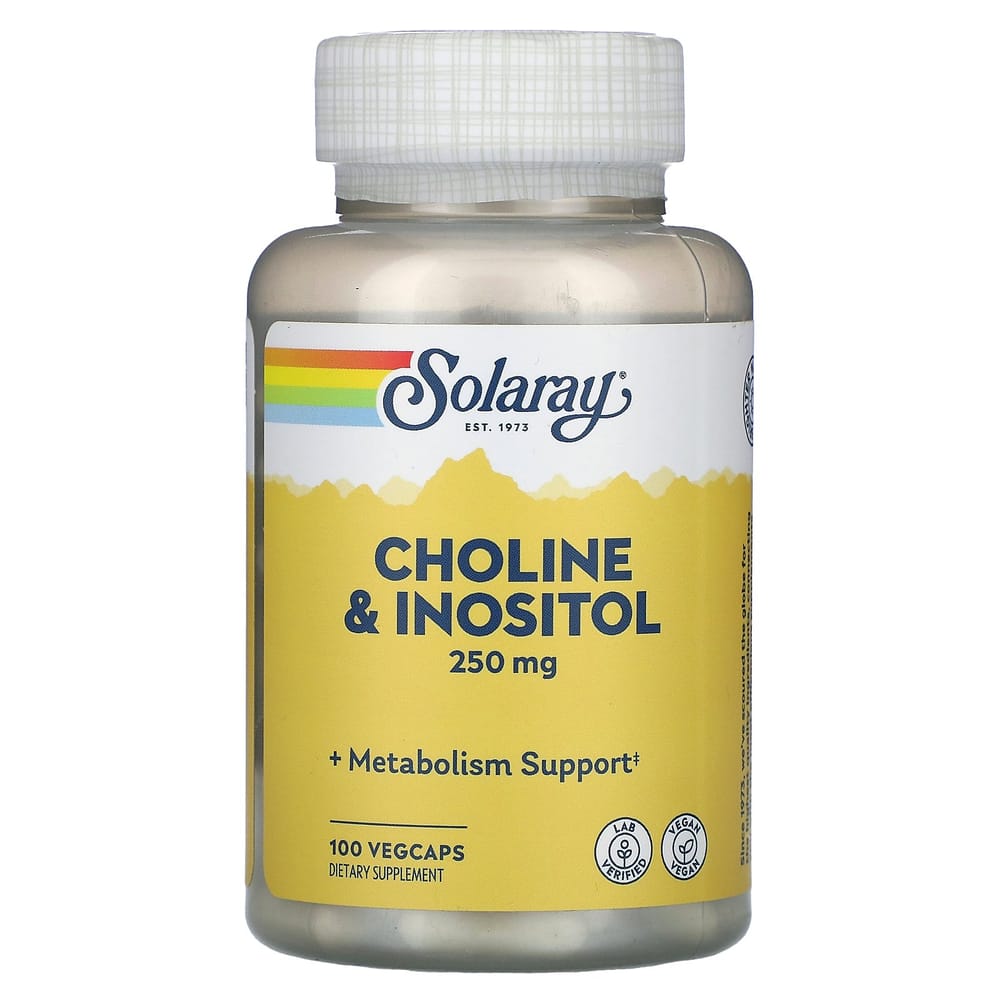 Solaray Choline & Inositol 250mg Veggie Capsules, 100 Counts