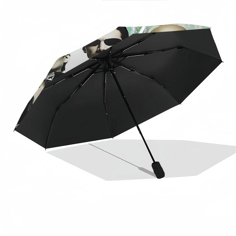 1pc Matrix Reloaded Automatic Folding Umbrella - Compact 8-Rib Design, Durable Plastic & Iron1162L