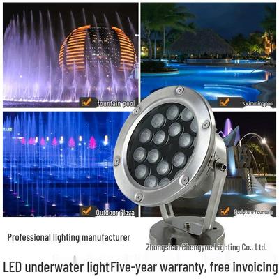 Низковольтный светодиодный подводный светильник из нержавеющей стали для бассейнов, фонтанов и прудов с рыбами