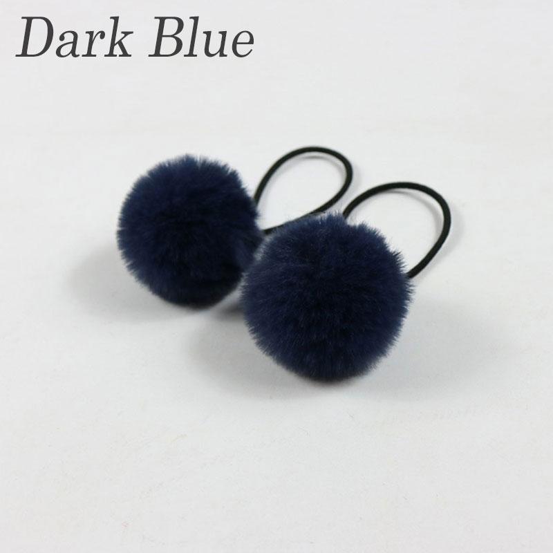 2Pcs Soft Furry Hair Ties Elastic Hair Bands Girls Hair Ring Fur Ball Hair Rope Rubber Band 5cm