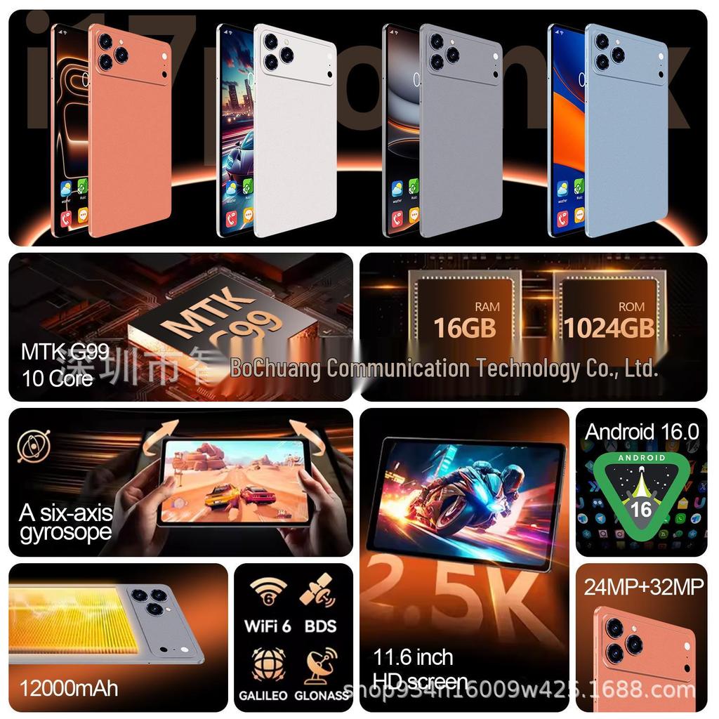 Планшет i17PM 10,1 дюйма 2026: Две SIM-карты, 4G, Глобальная версия, В наличии