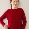 Women's Round Neck Cashmere Sweater - Solid Color, Loose Raglan Sleeves, Versatile Autumn/Winter Knitwear