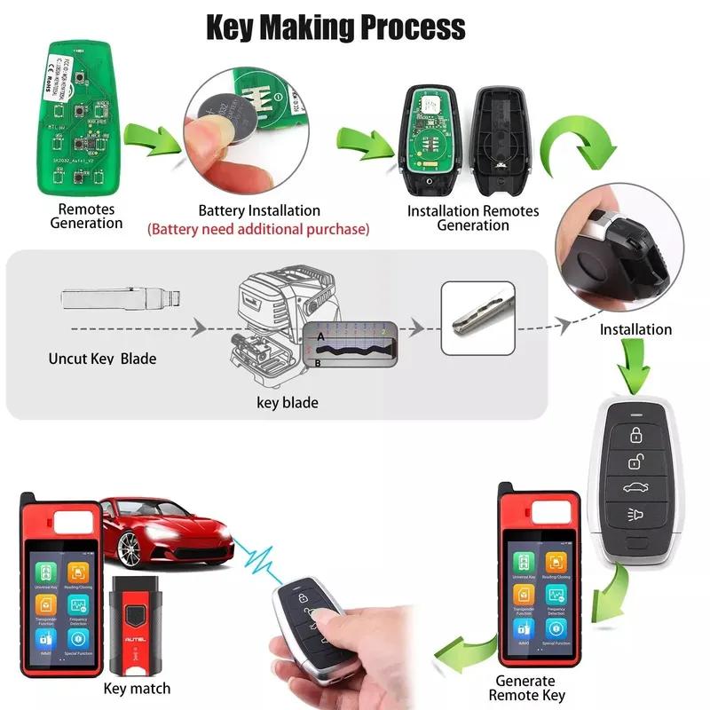 1PCS Autel IKEYAT004CL AT004CL Universal Smart Remote Key 4 Buttons AUTEL SMART KEY For Autel Smart Key For KM100 IM508 IM608