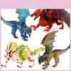 Реалистичная ПВХ модель древнего мифического зверя дракона, яркая фигурка лавового дракона