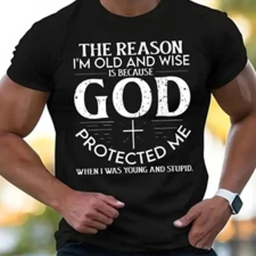 God Letters Patterns Unisexs T Shirt Novel Pattern Design Shi Vintage Top For Everyday Wear Breathable Stylish Comfortable