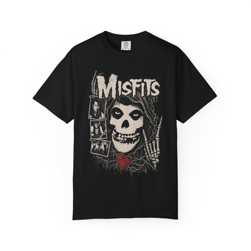 Misfits Skull Heart T-shirt Punk Band Graphic Tee