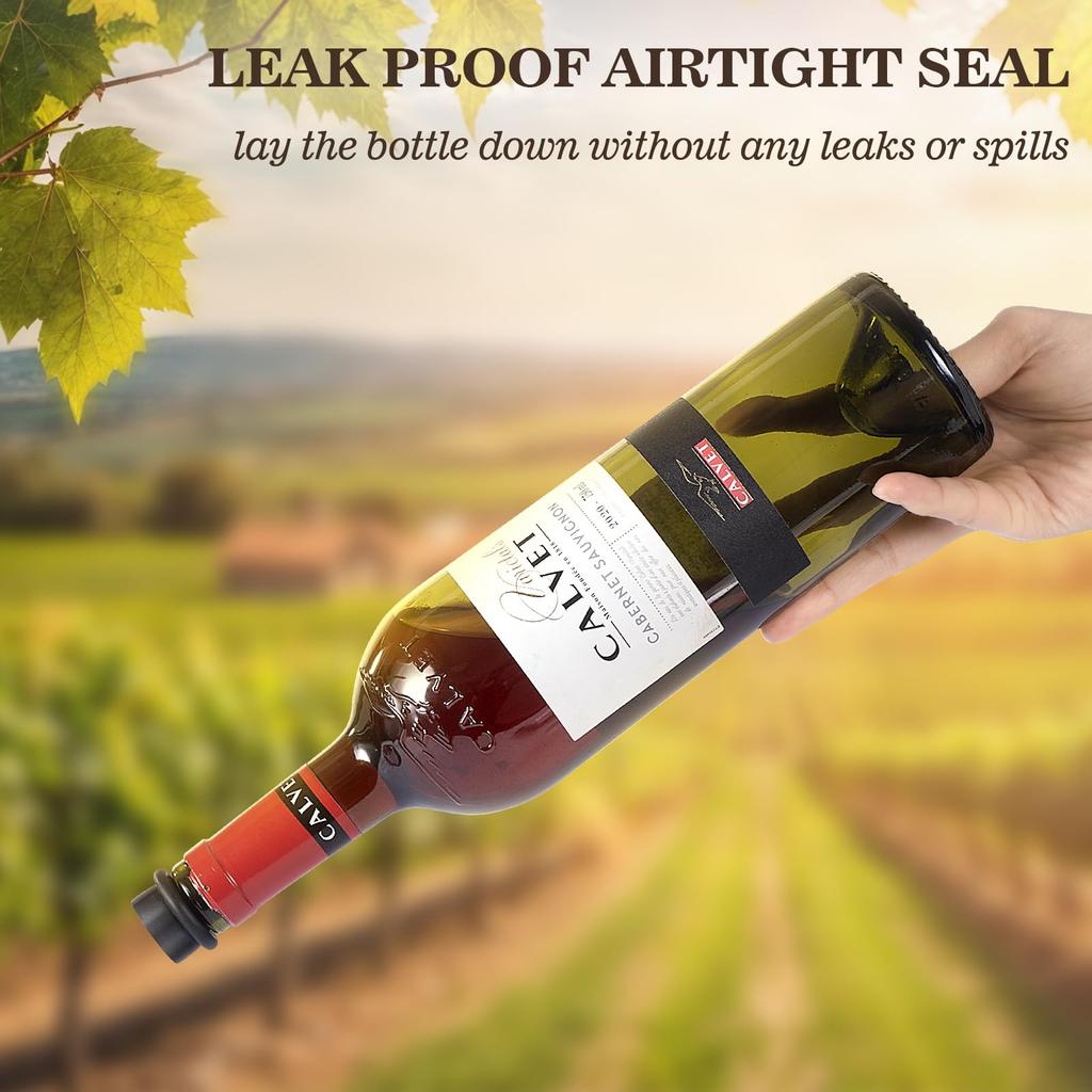 Wine Saver Vacuum Pump with 8 Reusable Silicone Stoppers - Leakproof Bottle Preserver for Red Wine Prosecco Cava Sparkling Wine Bottles