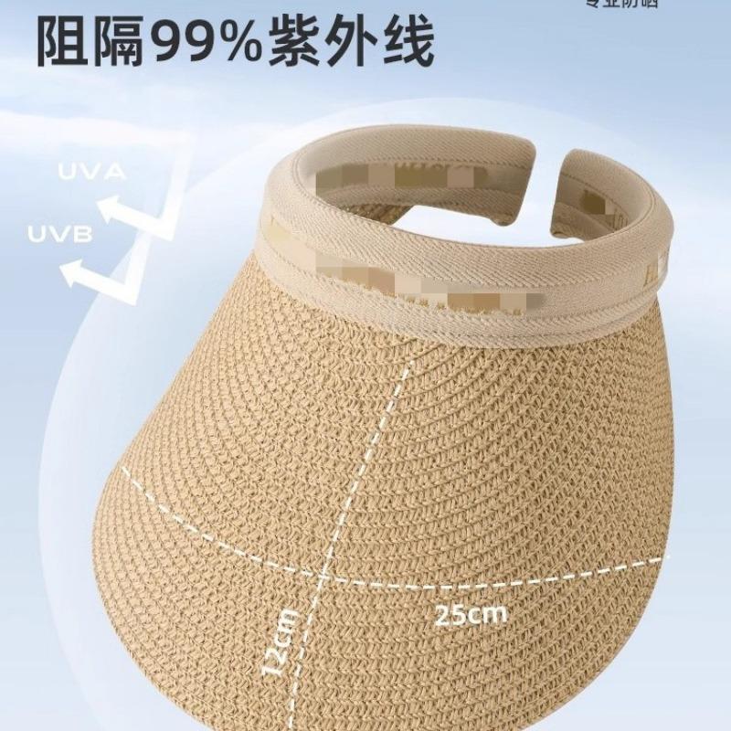 High Quality Summer Fashion Sunshade Sun Hat Straw Headband Empty Top Hat Summer Sports Women's Hat