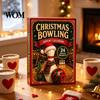 Decorative Pins Sweaters Ornaments Christmas Advent Calendar with 24 Acrylic Pendants, 2D Flat Bowling Theme Fun Unboxing Experience Hanging