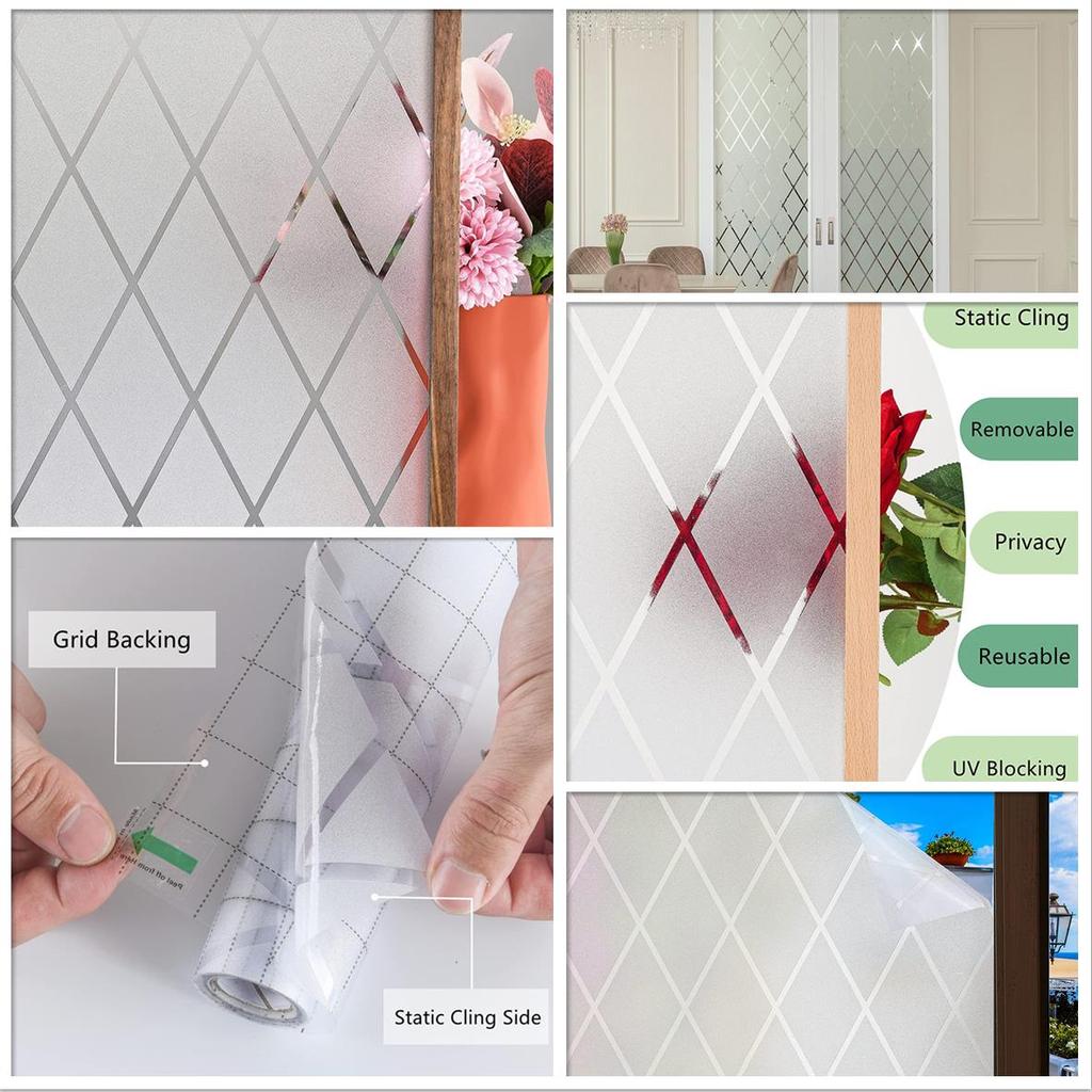 Радужная декоративная оконная пленка, витражная пленка для защиты конфиденциальности, матовое стекло со статическим прилипанием для стеклянной двери дома, 3D-дизайн щебня