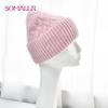 Soft Warm Colorful Angora Rabbit Fur Knitted Beanie Hat Caps Women Winter Wool Knitted Beanie Hats