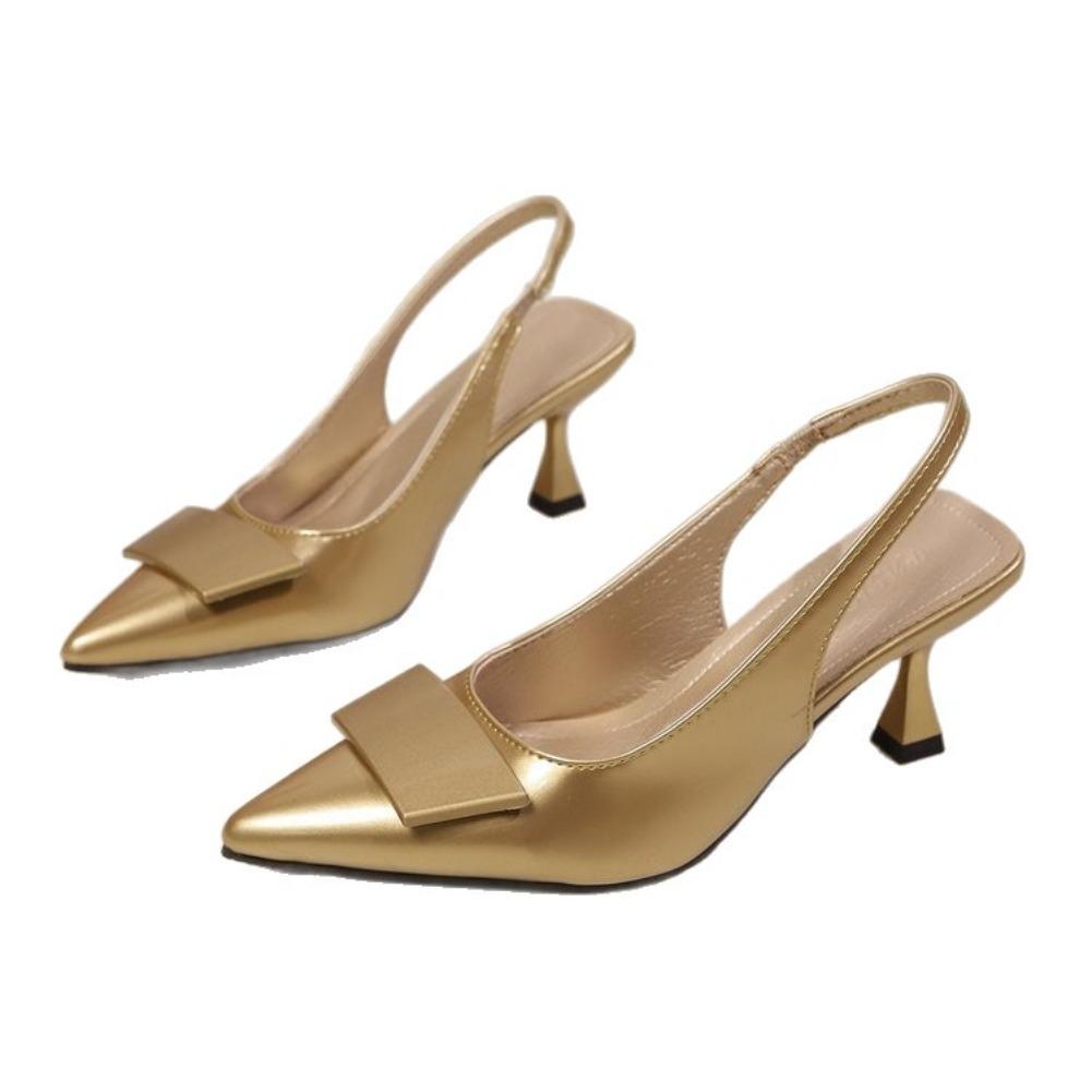 Мода 2025 Женские кожаные тапочки Туфли на высоком каблуке Вечерние туфли-лодочки Женские летние сандалии Женские босоножки с ремешком на высоком каблуке