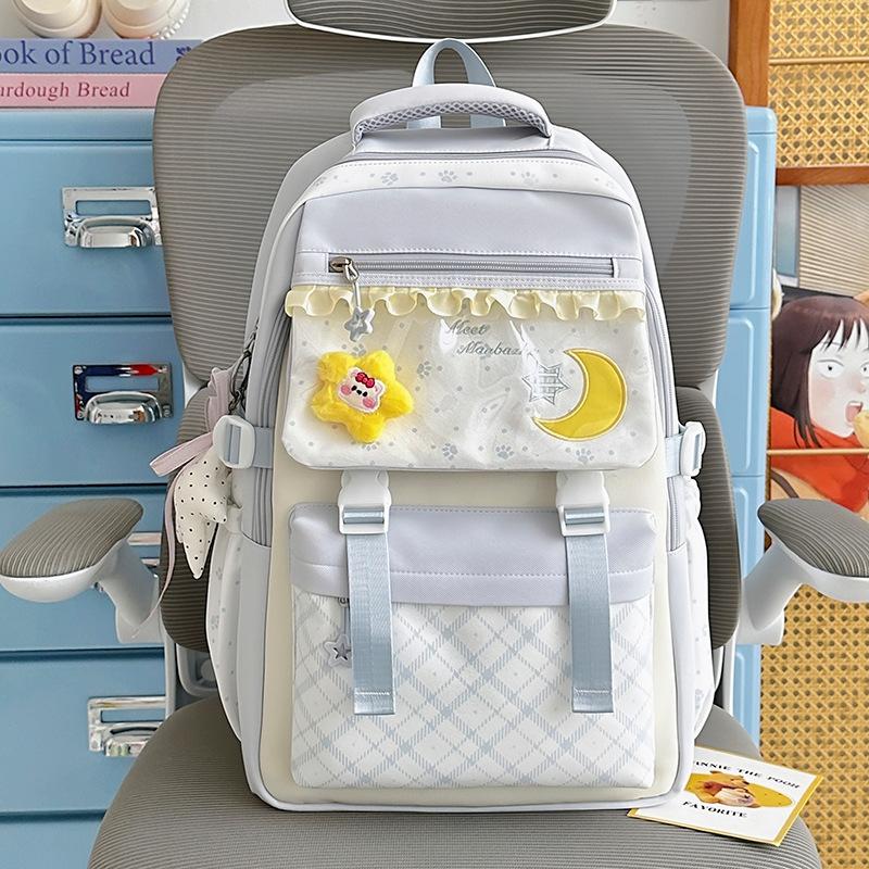 Schoolbag Japanese ins Vitality Girl Transparent Pain Bag Cream Atmosphere Elementary School Bag Lightweight Versatile Backpack