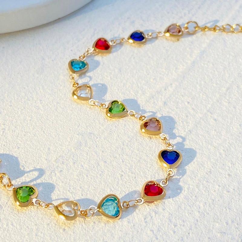 1 шт. Красочный блестящий браслет с элегантным дизайном в виде кубического сердца, подходит для повседневной носки/вечеринок, подарок на фестиваль