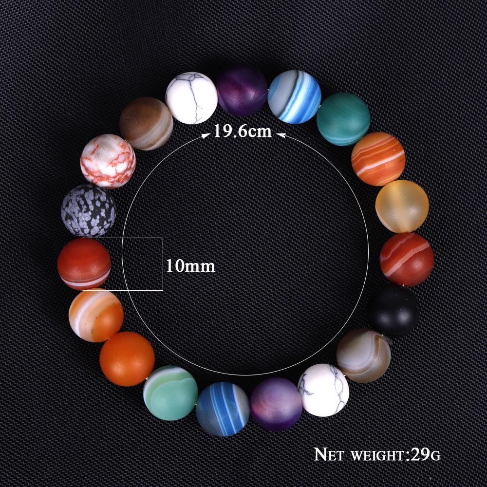 Universe Galaxy Bracelet Solar System Adjustable Eight Planets Men Bracelets Adjustable Natural Stone Beads Star Women Bangles