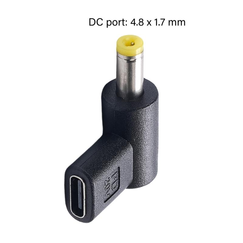 Зарядные адаптеры Type C Female на 4.8x1.7mm Male, 100W Быстрая зарядка для устройств 12V 20V