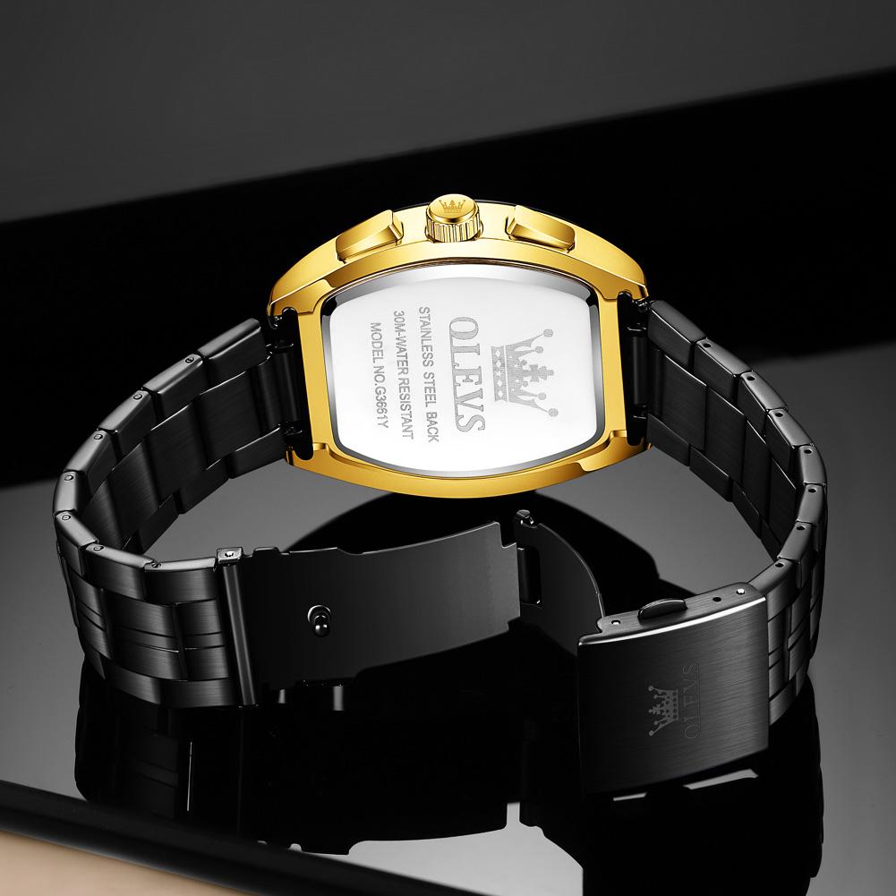 Men Watch Luxury Chronograph Quartz Watch Leather Waterproof Luminous Date Moon Phase Watches for Man Reloj