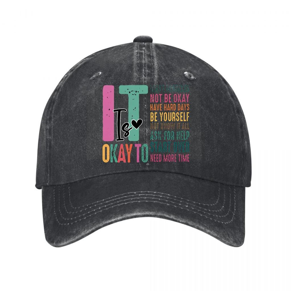 Inspirational Quote Casual Washed Baseball Cap Outdoor For Womens Unisex FeUnisex