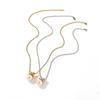 Yingtai Women's Necklace: Stainless Titanium Steel with Imitation Pearl & 18k Gold, European & American Style, Non-Fading, Fine Polished Finish.