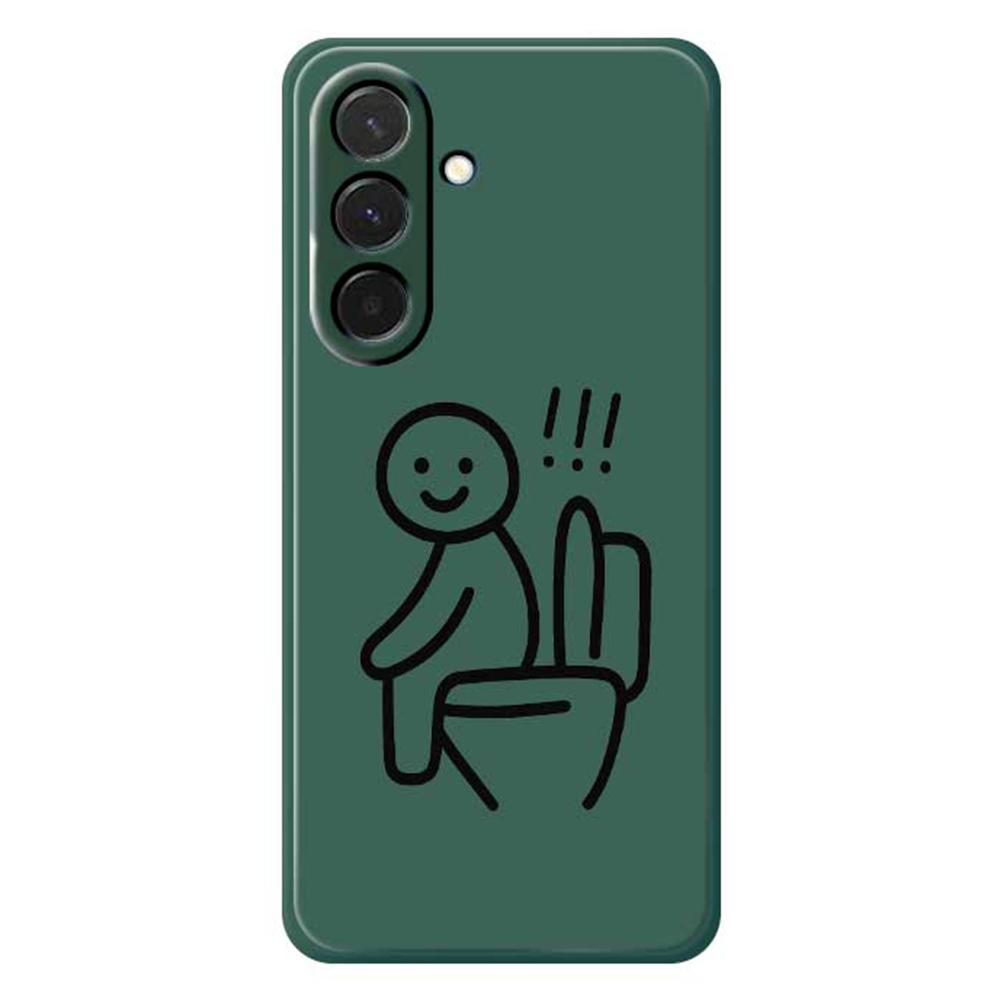 For Samsung Galaxy A36 5G Case Stickman Toilet Pattern Printing Straight Edge TPU Phone Back Cover