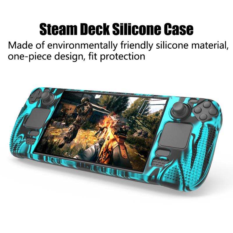 Противоскользящая силиконовая защитная крышка для игровой консоли, совместимая с корпусом консоли Steam Deck, аксессуары в виде ракушки