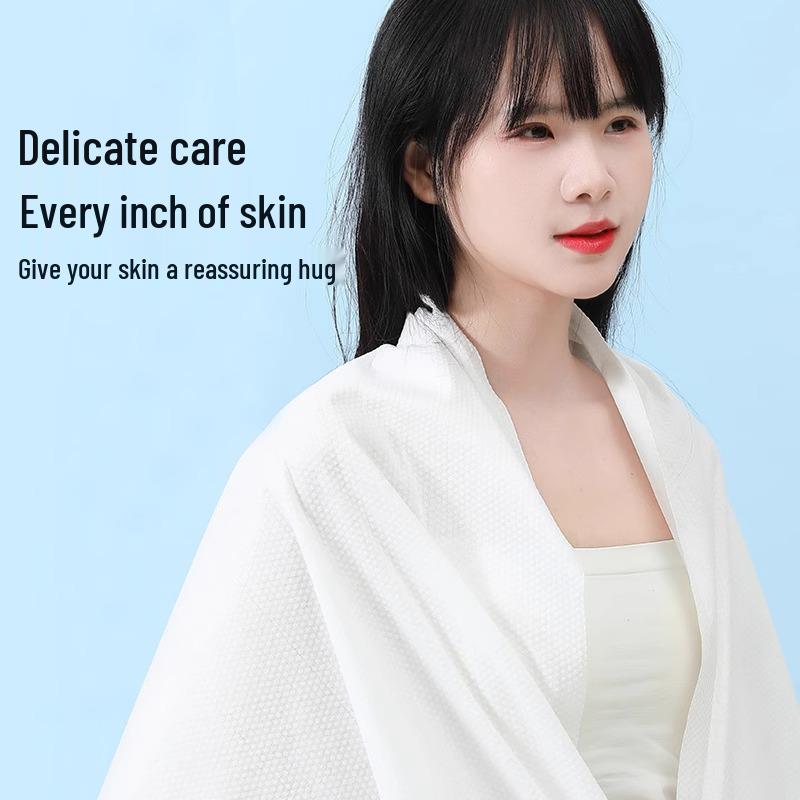 Утолщенное махровое очень большое одноразовое банное полотенце - Индивидуальная упаковка для путешествий и гостиничного использования