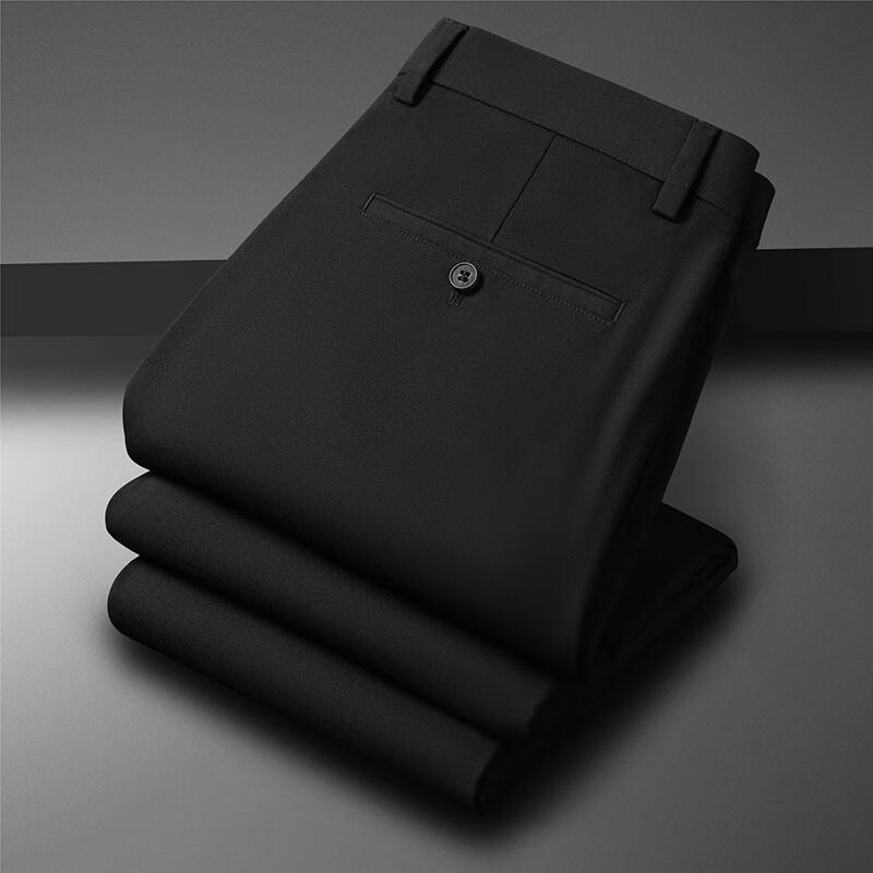 ROMON Мужские прямые брюки из смесовой льняной ткани в стиле business casual LMFS2036