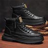 New Heightening Retro 2024 Casual Wear Non-slip Moisture Shoes Autumn and Winter Men's Shoes Martin Boots Trendy High Wear-resistant Helper