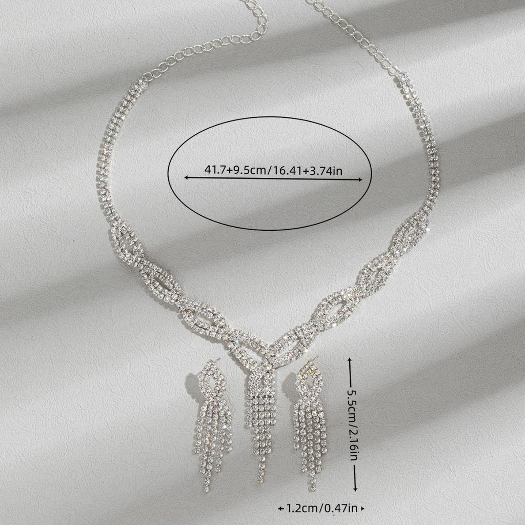 3 предмета Женская модная медная инкрустированная цепочка-коготь, полое ожерелье с кисточкой, серьги, набор с цирконами, свадебный банкет, вечеринка, праздничный подарок