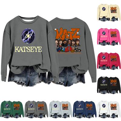 Женская модная повседневная толстовка с длинным рукавом, свободного кроя, с принтом