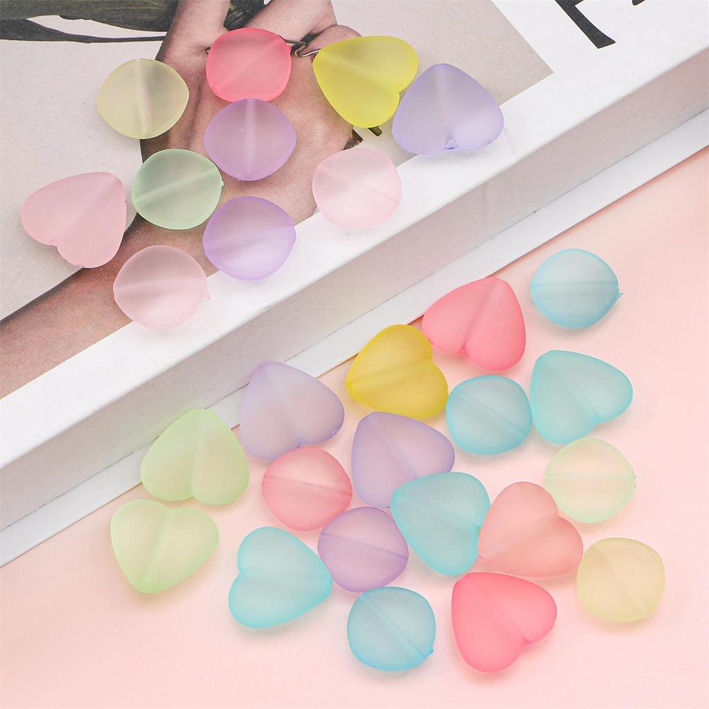 6 шт. акриловые матовые бусины персиковое сердце алмазные бусины для DIY ожерелье браслет серьги изготовление ювелирных изделий аксессуары для рукоделия