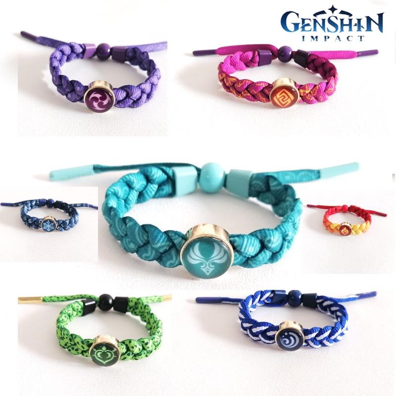Элементальный светящийся браслет Genshin Impact Глаз Бога Вода Ветер Ювелирное изделие Регулируемый размер
