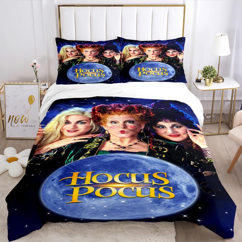 Hocus Pocus Magic Night Print 3Pcs Bedding Setduvet Cover With 2 Bedropillowcase Home Birthday Gift