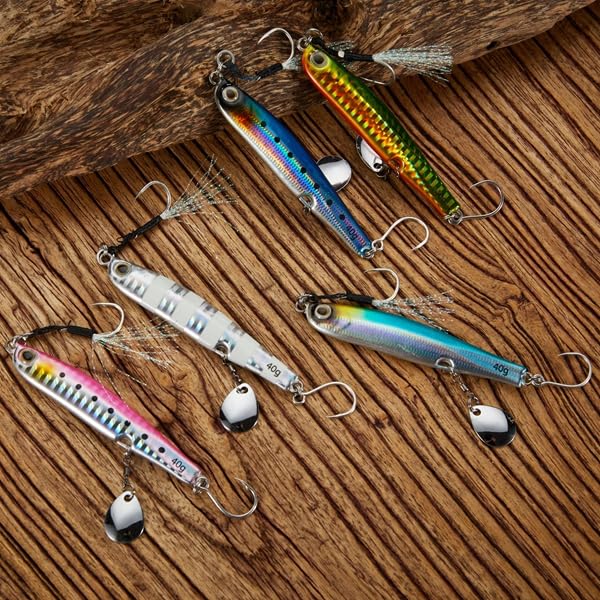 REEF DREAM Metal Jig Seabass Lure Blue Fish Blade Jig 20 г 30 г 40 г 5-цветный набор Slow Fall Jig Blue Fish Seabass Flounder Grouper