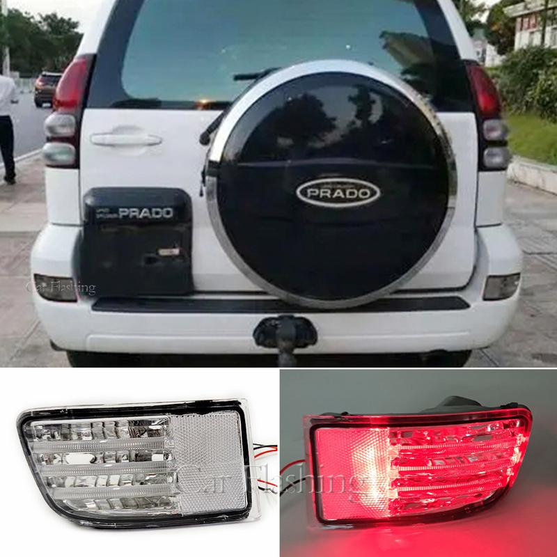 LED Rear Bumper Reflector Brake Light For Toyota Land Cruiser Prado 120 2002-2009/4Runner 2003-2005 Fog Lamps Signal With Light