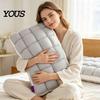 Luxury Hotel Style Pillows Mellow Puff Cooling Cloud Pillow, Ice?Silk Quilted Grid Bed Soft Quilting Pillow Inserts Support for Side & Back