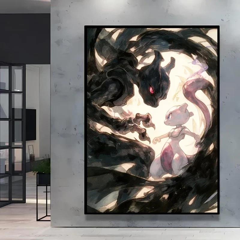 Classic Anime Canvas Posters Pokemon Pikachu Kids Gifts Eeveelution Canvas Painting Cool Wall Art Picture Home Bedroom
