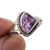 Кольцо ручной работы из стерлингового серебра 925 пробы с натуральным розовым аметистом, размер 5,5 w6i03