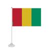 Drapeau Ventouse - Guinée - 20 X 30 Cm - Polyester Résistant - Impression Recto/Verso - Léger Et Robuste