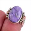 Natural Chaorite Gemstone Two Tone 925 Sterling Silver Jewelry Ring Size 5 Q6N87