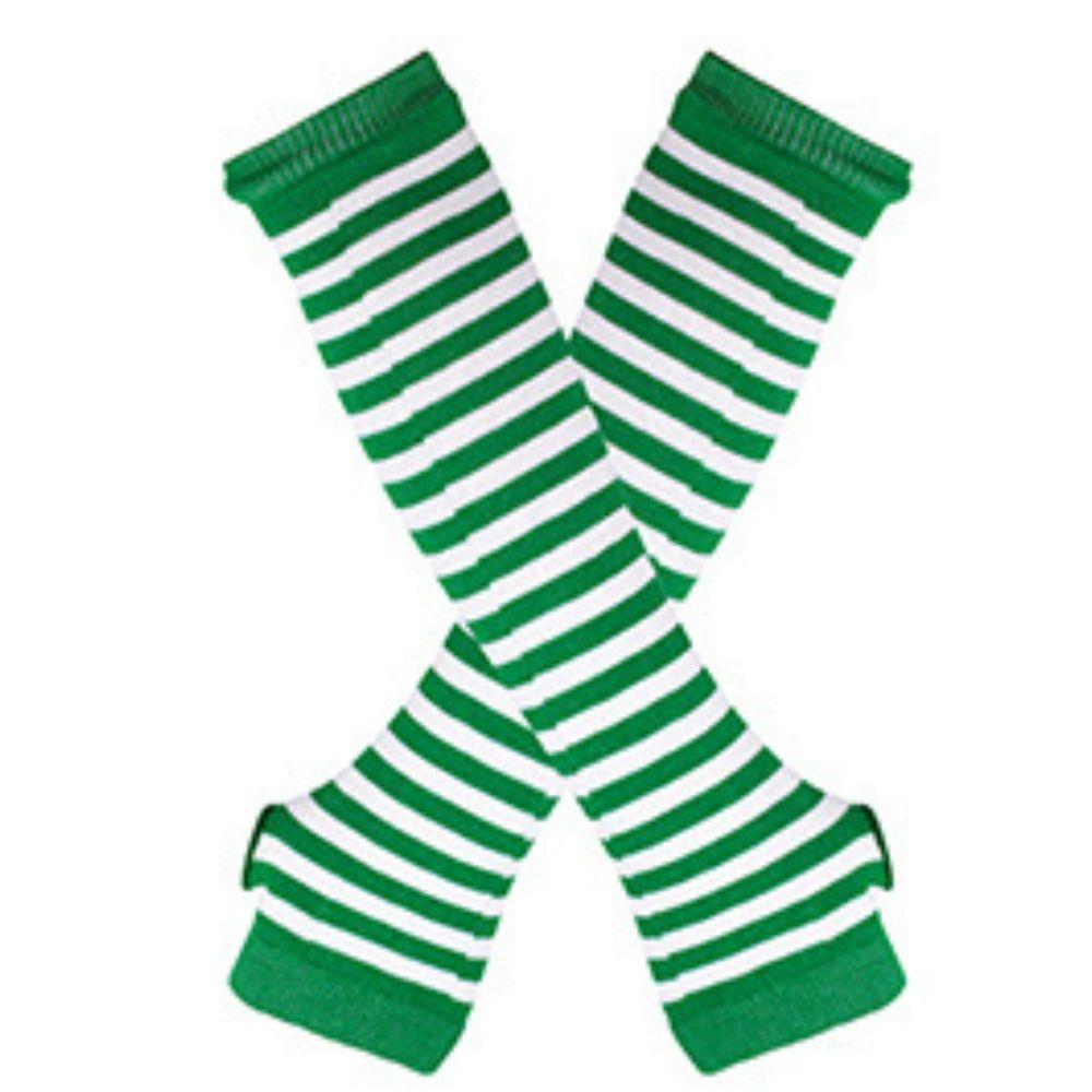 Полосатые унисекс перчатки с половиной пальцев длинные женские перчатки для девочек перчатки на руку теплые вязаные напульсники локтевые варежки теплая манжета