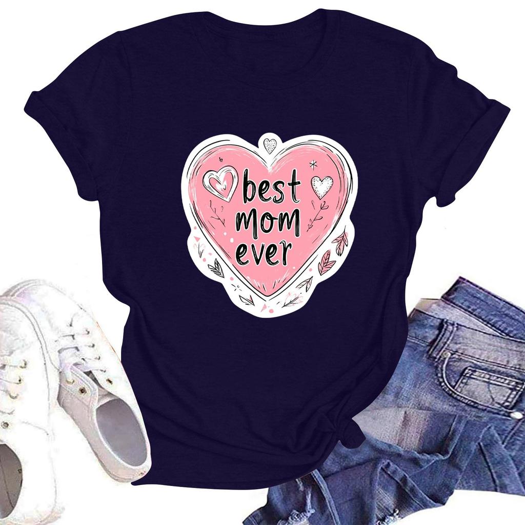 Женская повседневная футболка с круглым вырезом и короткими рукавами с принтом