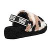 UGG Fluff Yeah Slide Удобные Универсальные Шлепанцы Средний Каблук Женские сандалии Белый Черный 1125231-BLK