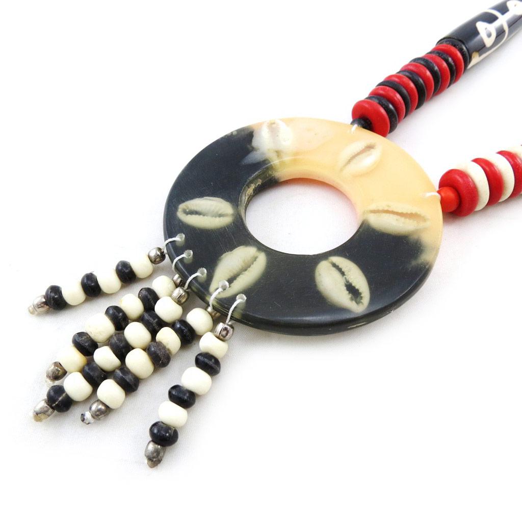 Les Trésors De Lily [B8091] - 'Naia' Rose Red Brown Necklace